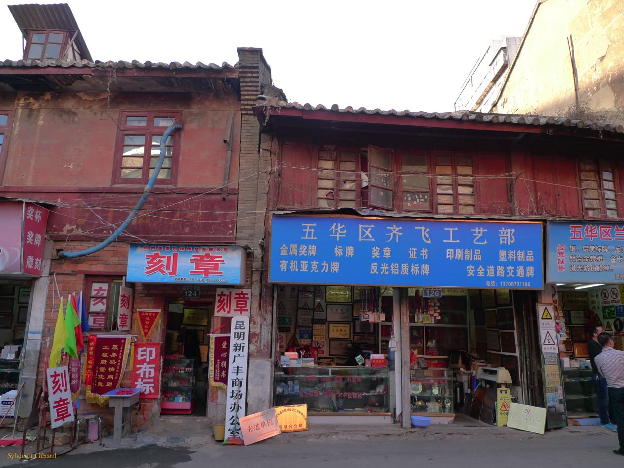 371 Kunming marché aux fleurs et aux oiseaux les vieilles maisons