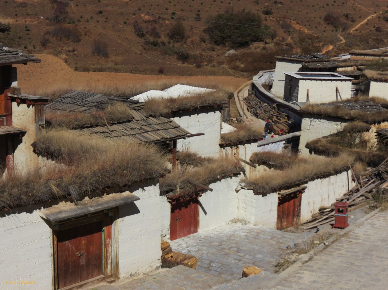 040 Shangri La le monastère Songzanlin et les habitations qui l'entourent