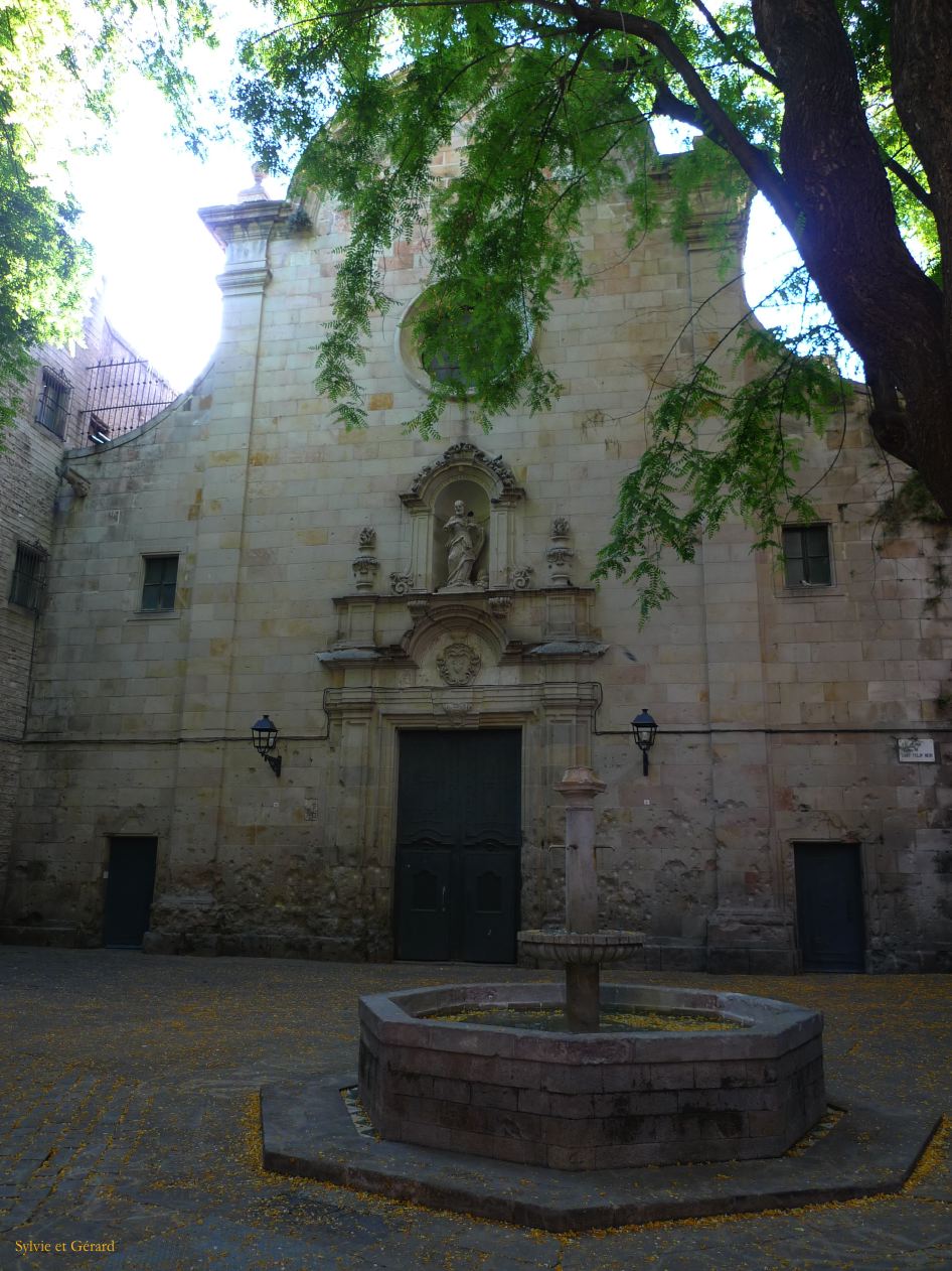 015 Barcelone Barri Gotic Eglise Baroque Sant Felip Neri