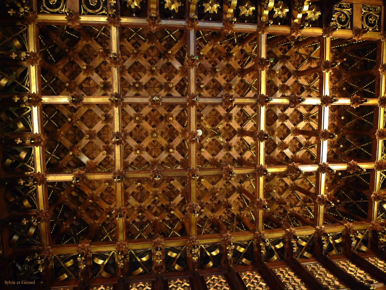 040 Barcelone Barri Gotic Palau Guell - plafond