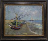 155 Musée Van Gogh bâteaux de pêche sur le Port des Stes Maries