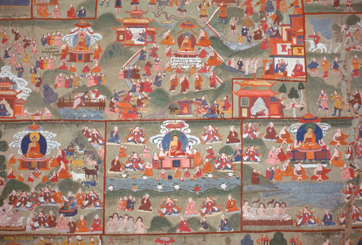 110 Lamayuru peinture dans le monastère Ladhak Inde-1991-108