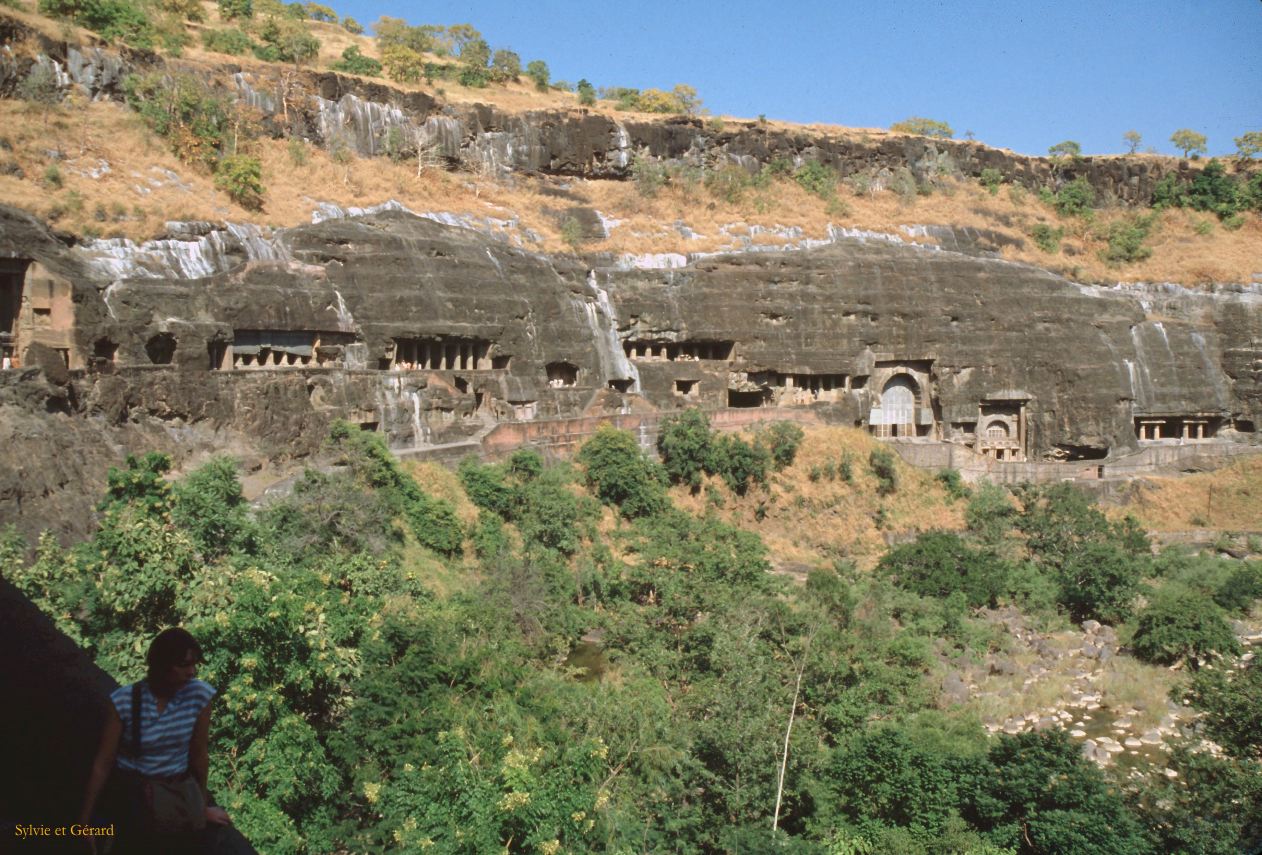11 Aurangzeb grottes d'Ajanta Maharashtra Inde 1983-124