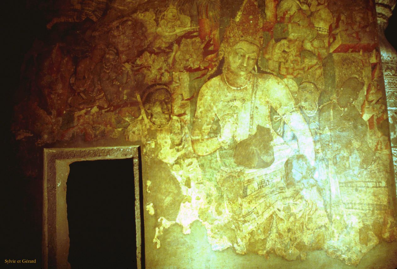 11 Aurangzeb grottes d'Ajanta Maharashtra Inde 1983-128