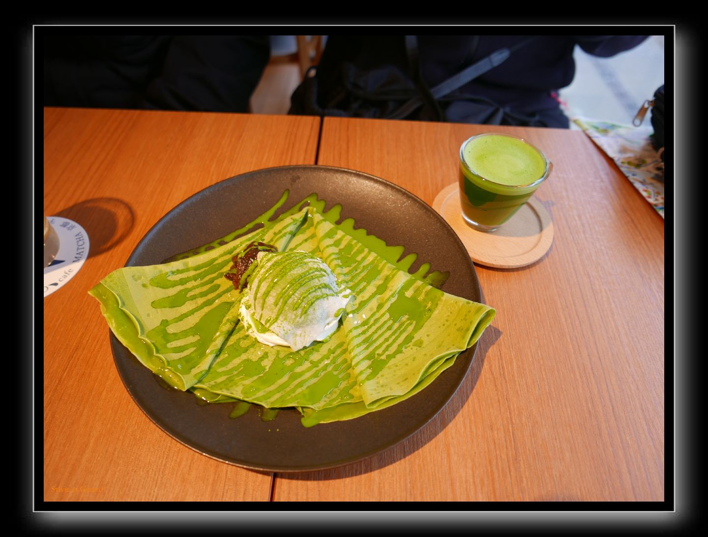125 Uji  gouter à la mode d'Uji crèpe, glace et expresso au thé matcha