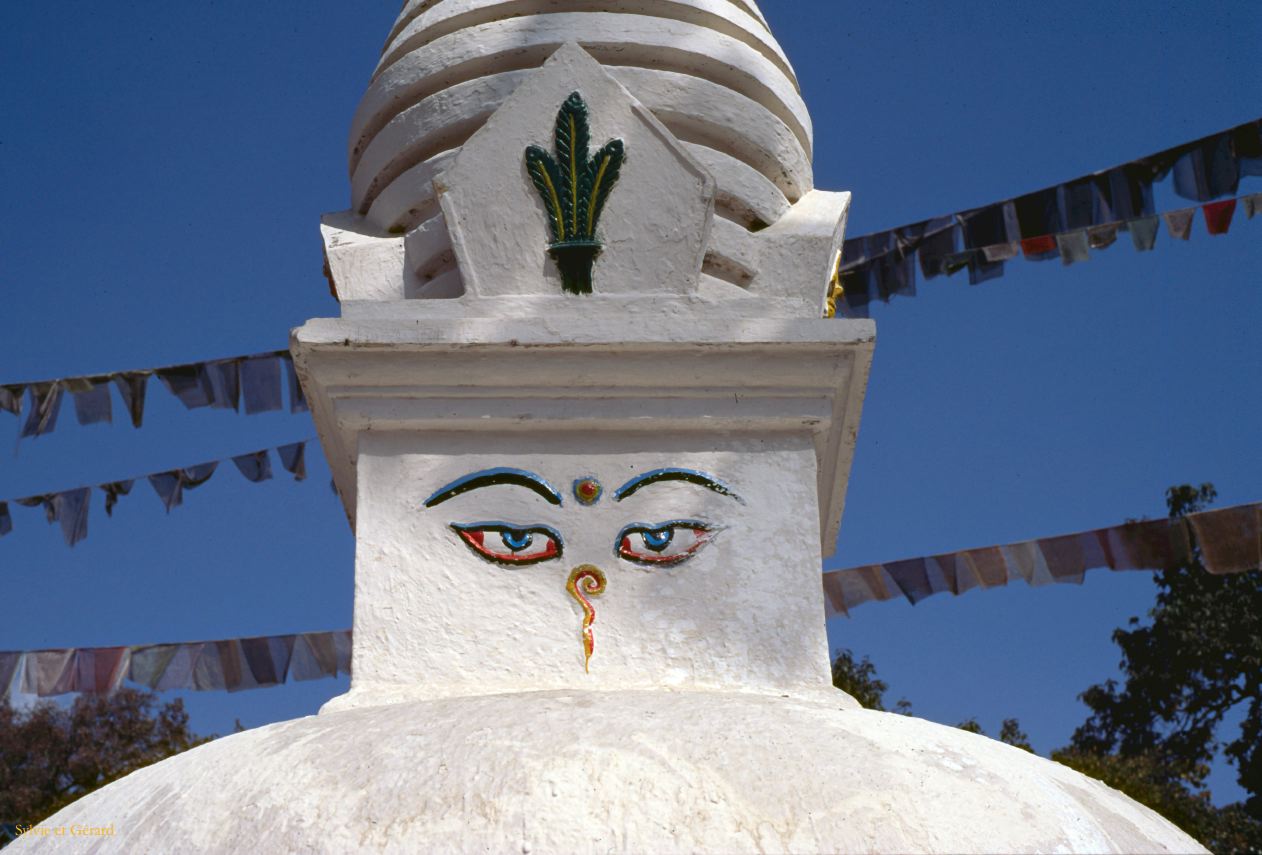 Katmandou Swayambunath ou temple des singes Nepal 1993-020