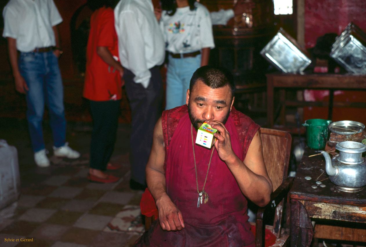 Katmandou Swayambunath ou temple des singes Nepal 1993-031