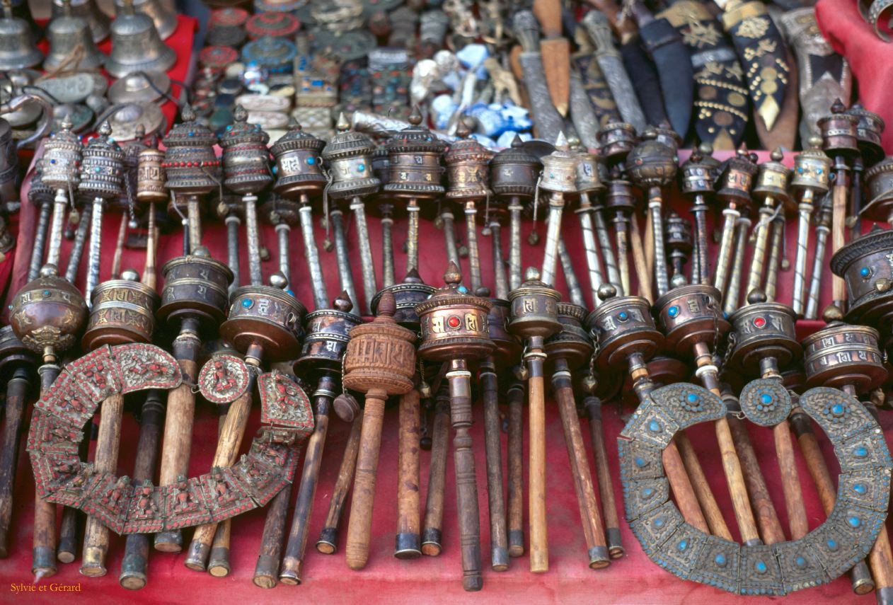 Katmandou Swayambunath ou temple des singes Nepal 1993-034