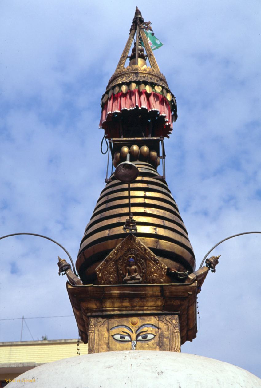 Katmandou Swayambunath ou temple des singes Nepal 1993-080
