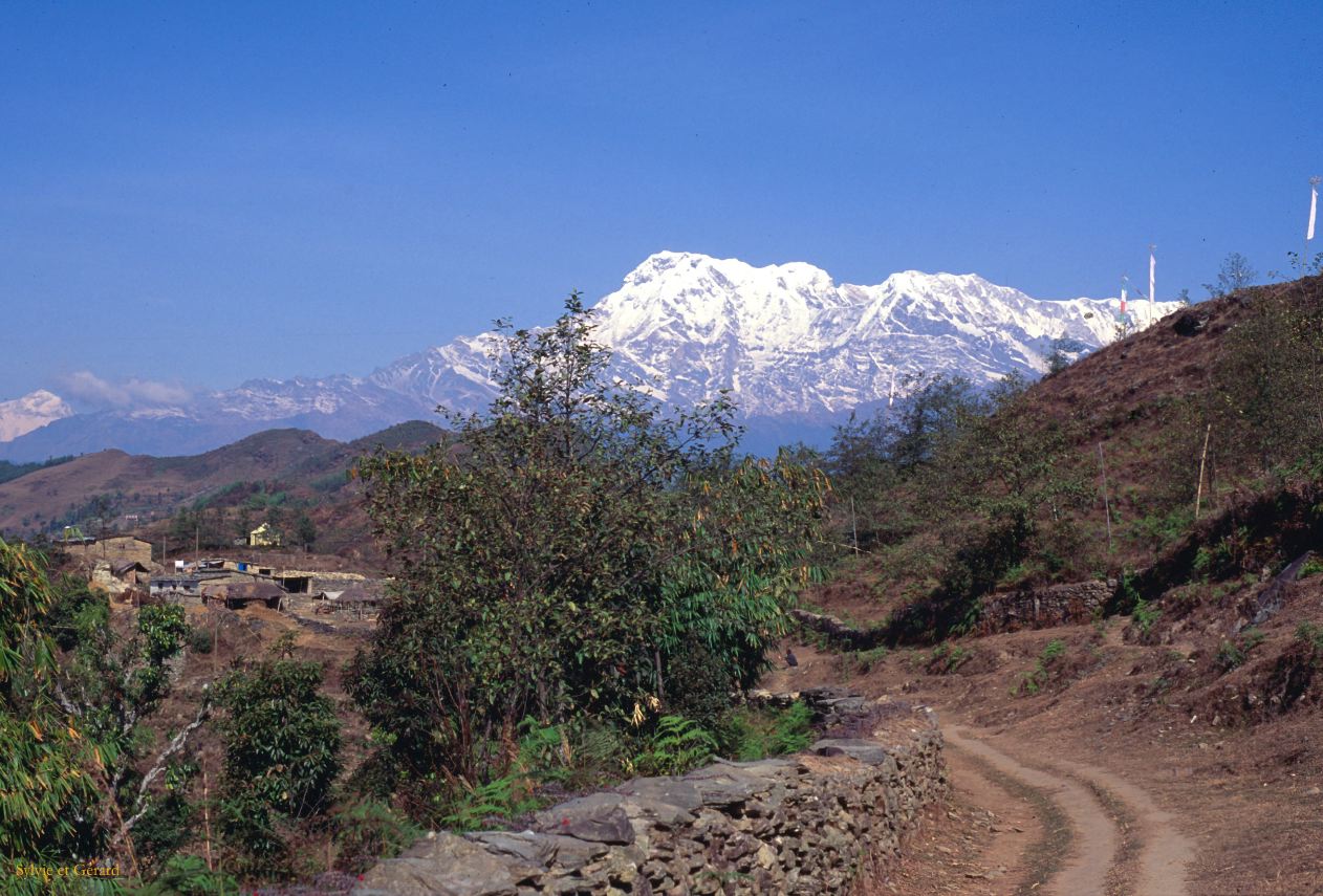 Pokhara sur les chemins de randonnée Nepal 1993-121