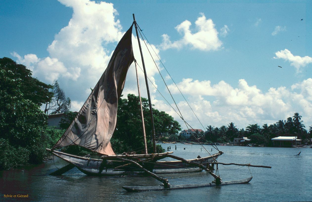 Sri Lanka 1990-261 Negombo catamaran